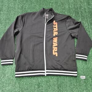 Star Wars Jacket Mens XXL Black Disney Millenium Falcon Black Zip Front